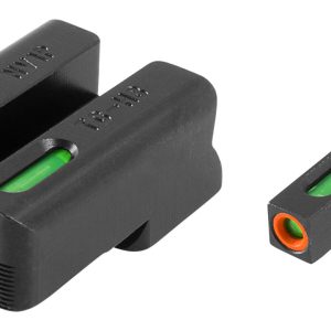 TruGlo TG13NV1PC TFX Pro  Black | Green Tritium & Fiber Optic Orange Outline Front Sight Green Tritium & Fiber Optic Rear Sight