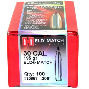 Hornady 30951 ELD Match 30 Cal .308 195 gr Extremely Low Drag Match 100 Per Box/ 15 Case