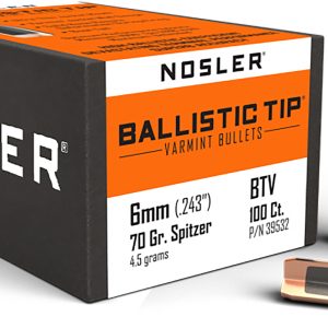 Nosler 39532 Ballistic Tip  6mm 70gr Spitzer Point 100/Box