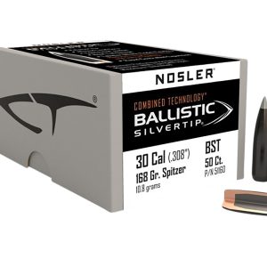 Nosler 51160 Ballistic Silvertip  30Cal 168gr Spitzer Point 50/Box