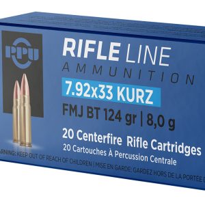 PPU PP7K Metric Rifle 7.9x33mmKurz 124gr Full Metal Jacket Boat Tail 20 Per Box/25 Case