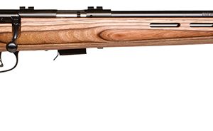 Savage Arms 96250 93R17 BTV Full Size 17 HMR 5+1 21" Matte Black Button Rifled Barrel, Matte Black Drilled & Tapped Carbon Steel Receiver, Natural Brown Monte Carlo Thumbhole Laminate Stock, Right Han