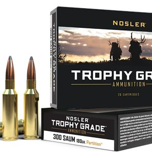Nosler 60062 Trophy Grade 300RemSAUM 180gr Nosler Spitzer Partition 20 Per Box/10 Case