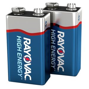 Rayovac A16042JT 9V HIGH ENERGY Alkaline Batteries Silver/Blue 9 Volts 565 mAh (2) Single Pack