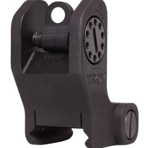 Troy Ind SSIGFRSROBT00 Rear Fixed BattleSight Round Black Hardcoat Anodized for AR-15/AR-10
