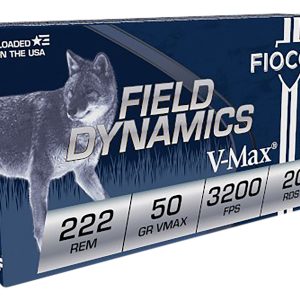 Fiocchi 222HVA Field Dynamics 222Rem 50gr Hornady V Max 20 Per Box/10 Case