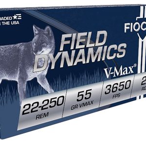 Fiocchi 22250HVD Field Dynamics 22-250Rem 55gr Hornady V Max 20 Per Box/10 Case