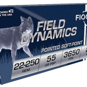 Fiocchi 22250B Field Dynamics 22-250Rem 55gr Pointed Soft Point 20 Per Box/10 Case