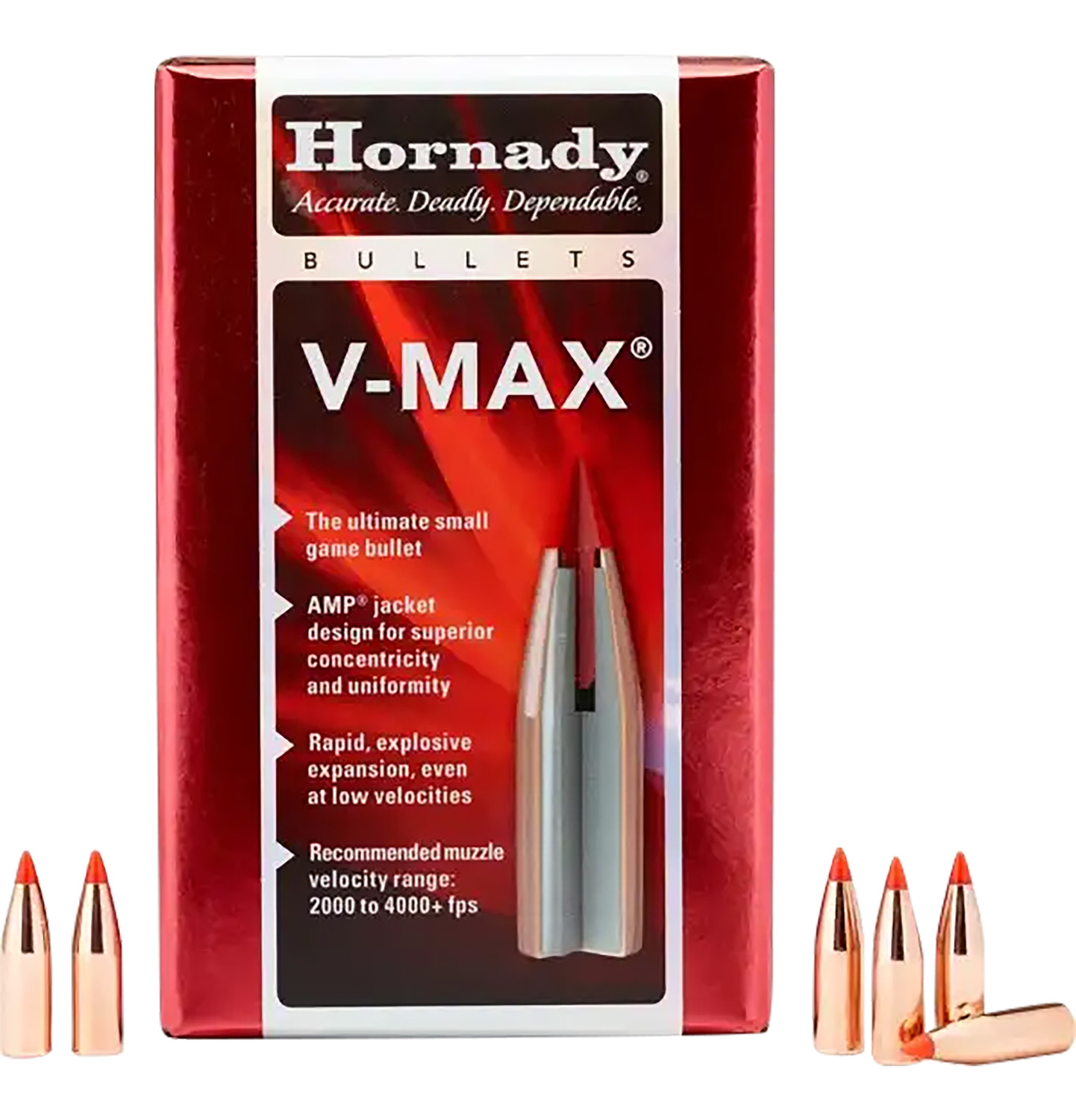 Hornady 22265 V-Max 22 Cal .224 53 gr V Max 100 Per Box/ 40 Case