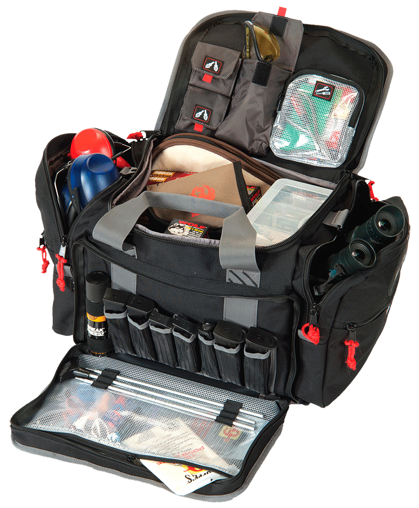 GPS Bags 2014LRB Large Black Nylon w/ Lift Ports, Storage Pockets, Visual ID Storage System & Holds 5 Handguns or More & Ammo Includes 4 Ammo Dump Cups