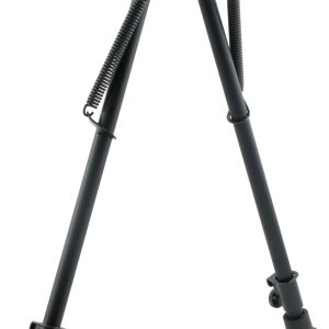 Harris Bipods H1A2 Non-Swivel H Swivel Stud, 13.50-23" Black Steel/Aluminum, Rubber Feet