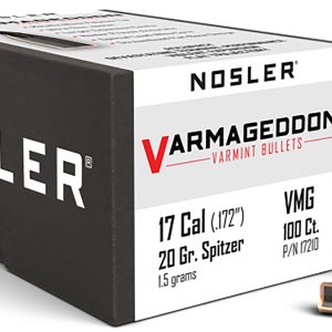 Nosler 17210 Varmageddon  17Cal 20gr Flat Base Tipped 100/Box