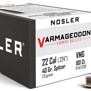 Nosler 17230 Varmageddon  22Cal 40gr Flat Base Tipped 100/Box