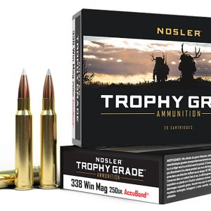 Nosler 60086 Trophy Grade 338WinMag 250gr Nosler AccuBond 20 Per Box/10 Case