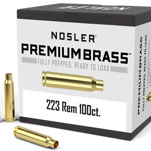 Nosler 10098 Premium Brass Unprimed Cases 223Rem Rifle Brass 100/Box
