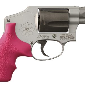 Hogue 61007 Rubber Bantam Cobblestone Pink Rubber with Finger Grooves for S&W J Frame with Round Butt