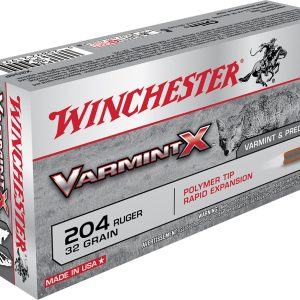 Winchester Ammo X204P Varmint X 204Ruger 32gr Polymer Tip Rapid Expansion 20 Per Box/10 Case