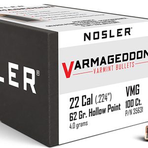 Nosler 35631 Varmageddon  22Cal 62gr Flat Base Hollow Point 100/Box