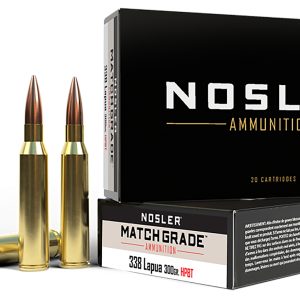 Nosler 43136 Match Grade 338LapuaMag 300gr Custom Competition Hollow Point Boat Tail 20 Per Box/10 Case