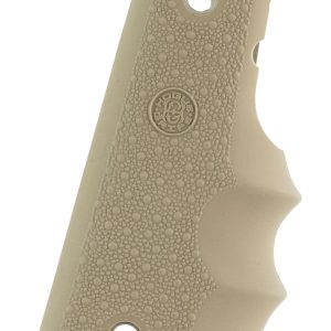 Hogue 45003 OverMolded Grip Cobblestone Desert Tan Rubber with Finger Grooves for 1911 Governement