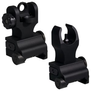 Samson QFHKA2PKG Quick Flip Folding Sights Front(HK) & Rear (A2) Black Anodized for AR-15