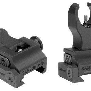 Samson 020003301 Quick Flip Front Sight Gas Block Extended Height (A2) Black Hardcoat Anodized Flip Up for AR-15