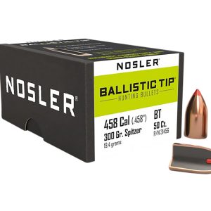 Nosler 31456 Ballistic Tip  458Cal 300gr Spitzer Point 50/Box