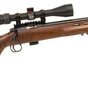 Crickett KSA20030 Model 722 Varmint Package Youth 22 LR 7+1 20" Blued Bull Barrel, Blued Steel Receiver, Fixed Thumbhole Walnut Stock, Includes Simmons 3-9x40mm Scope, Bipod, Case & Scope Rings