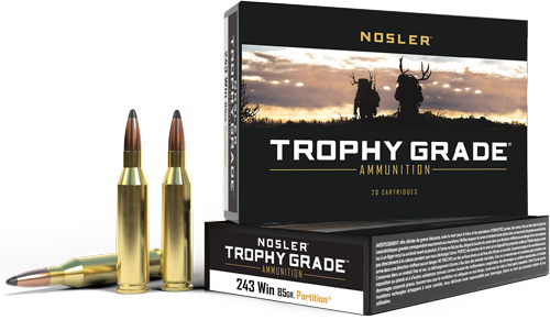 NOSLER TROPHY GRADE 243 WIN - 85GR PARTITION TIP 20RD 10BX/