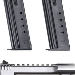 DESERT EAGLE 50AE 6" SS BARREL - W/TWO MAGS & MUZZLE BRAKE