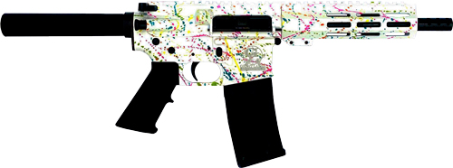 GLFA AR15 PISTOL 223 WYLDE - 7.5" NITRIDE SPLATTER WHITE