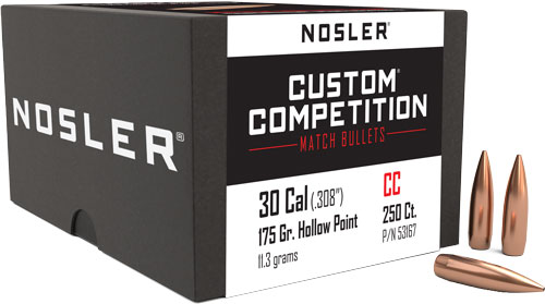 NOSLER BULLETS 30 CAL .308 - 175GR HP-BT CUSTOM COMP. 250C