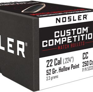 NOSLER BULLETS 22 CAL .224 - 52GR HP-BT CUSTOM COMP. 250CT