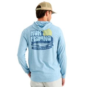 Huk Drift Long Sleeve Hoodie Shipyard Heather M