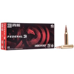 Federal American Eagle Rifle Ammunition .338 Lapua Mag 250 gr SP 20/box