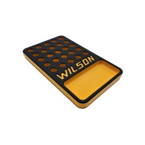 L.E. Wilson Reloading Tray with Bullet/Primer Cup .473" 25 Hole Black/Yellow