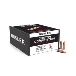 Nosler Custom Competition Rifle Bullets .22 cal .224" 77 gr HPBT w CANN 250/ct