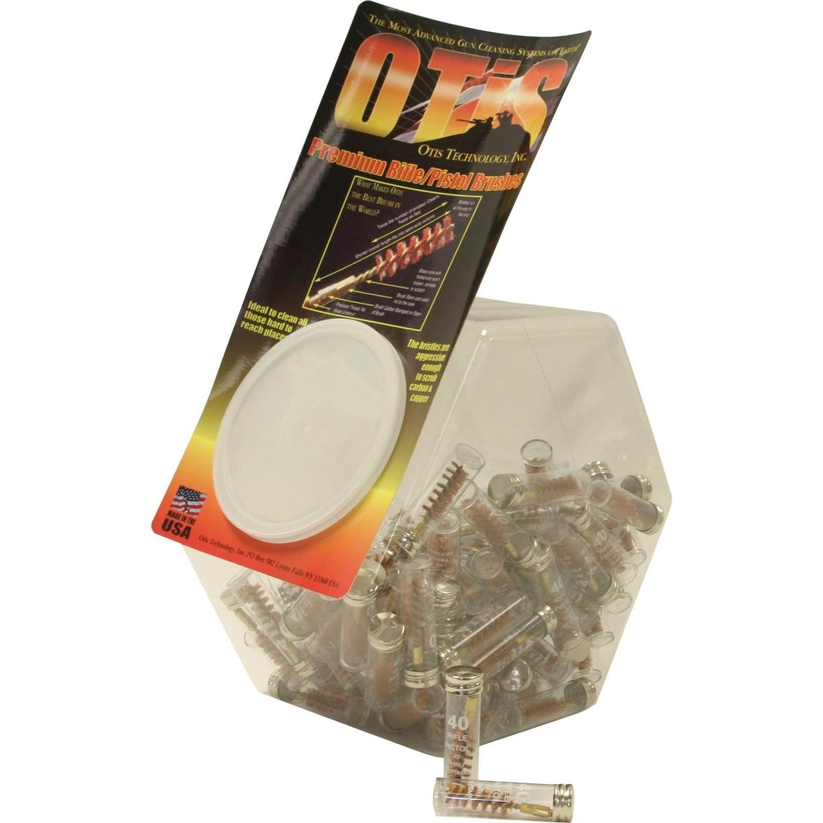 Otis Pop Canister of Rifle/Pistol Brushes .40 cal - 100 ct