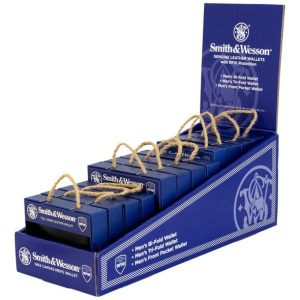 Smith & Wesson Men's Genuine Leather Wallet 12pc Counter Display