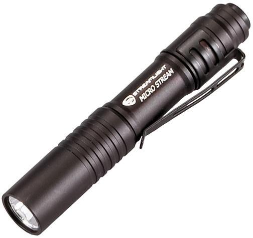 Streamlight MicroStream Alkaline Battery-Powered LED Pen Light - White LED Black