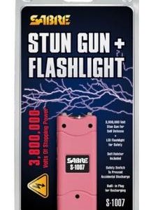 Sabre 3.8 Million Volt Stun Gun with LED Flashlight - Pink