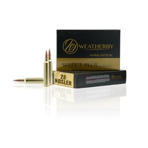 Weatherby Select Plus Rifle Ammunition 28 Nosler 163gr Hammer Custom 3175 fps 20/ct