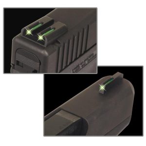 Truglo TFO Tritium/Fiber-Optic Day/Night Sights Fits Glock 17 / 17L 19 22 23 24 26 27 33 34 35 38 and 39 - Front Green/Rear Green
