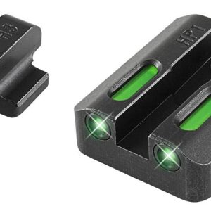 Truglo TFX Tritium/Fiber-Optic Day/Night Sights - Walther PPS (Except M2) - White Outline Front/Rear Green