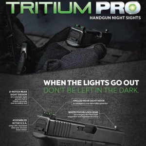 Truglo Tritium Pro Night Sights Fit Kahr Arms K MK P PM T&TP Models with New Dovetail (Post-2004) - Front Outline White/Rear Green