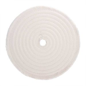 MUSLIN POLISH WHEEL, STITCHED, 8'' X 3/8'' THICK, 3/4'' ARBOR