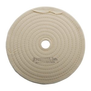 MUSLIN POLISH WHEEL, STITCHED, 8'' X 3/8'' THICK, 7/8'' ARBOR