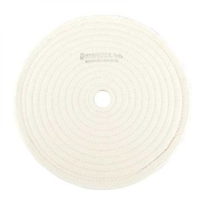 MUSLIN POLISH WHEEL, STITCHED, 10'' X 3/8'' THICK, 1'' ARBOR