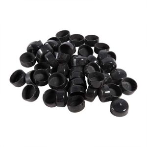 1'' (2.5CM) BLACK VINYL TUBE CAP 50 PACK