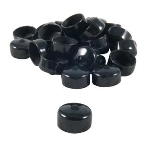 1'' (2.5CM) BLACK VINYL TUBE CAP 100 PACK